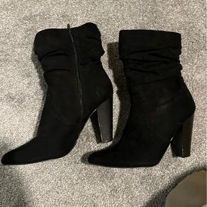 Black heeled boots